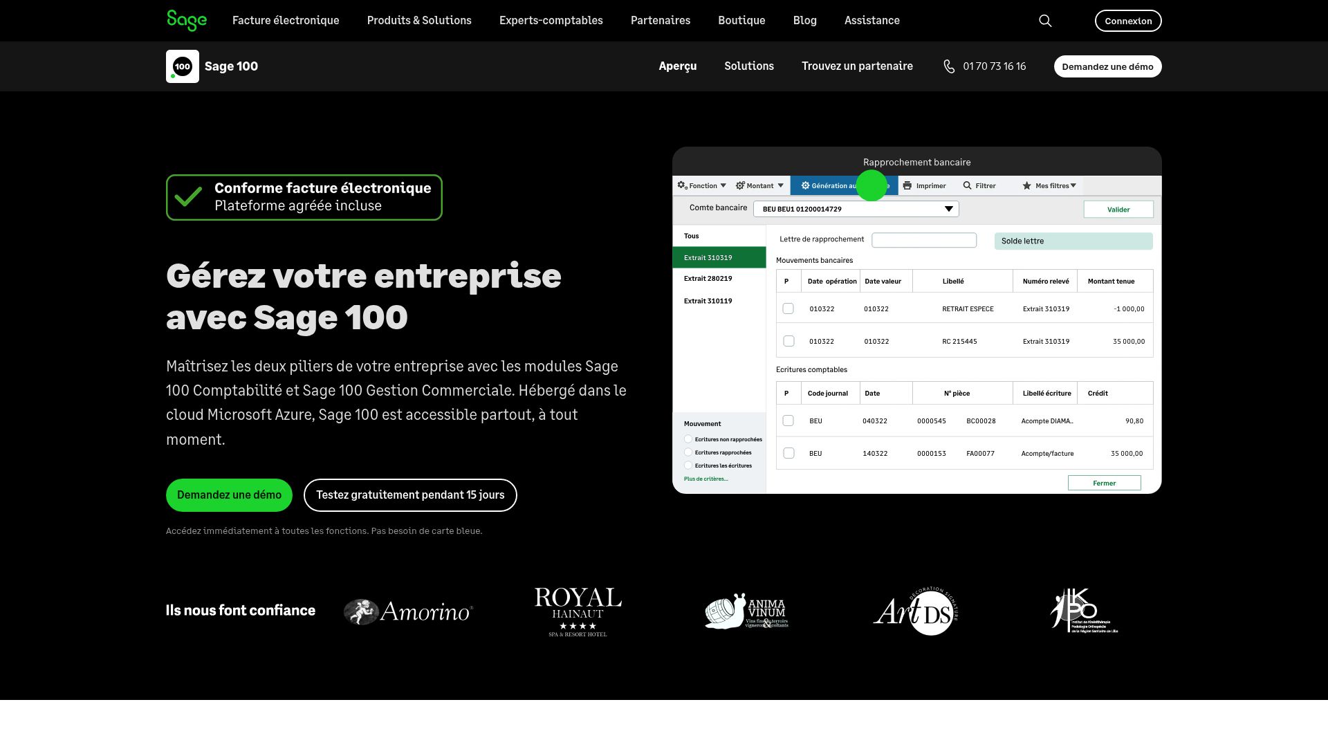 Sage 100cloud interface showing sales management