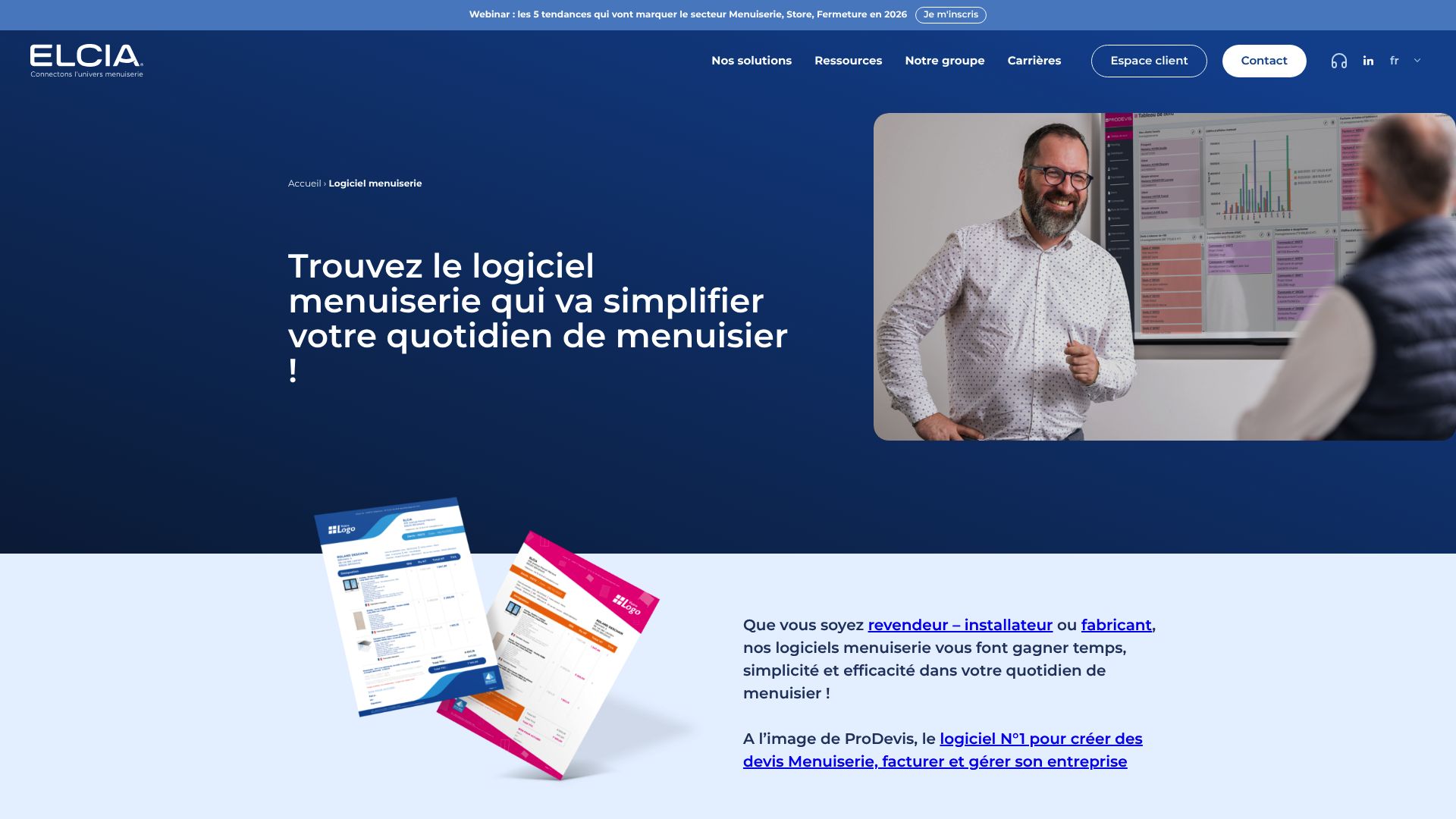 Homepage of ProDevis website showing software interface