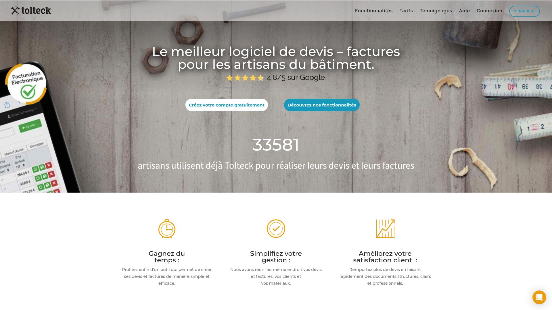 Tolteck dashboard screenshot showing quote creation interface