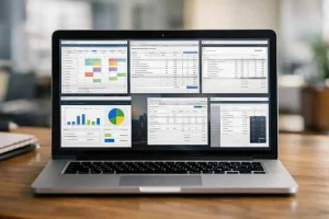 Logiciels devis facture CEE intégrés sur un ordinateur portable