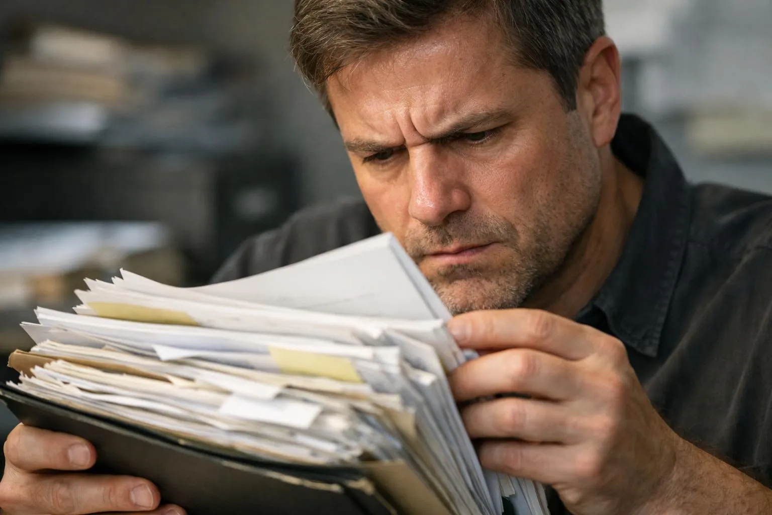 Erreurs courantes dans les dossiers CEE - une personne examine un dossier